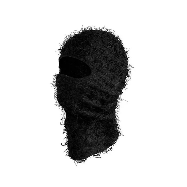 New Knitted Warm Mask Headgear Personalized Camouflage Jacquard Single Hole Baotou Plush Hat Ski Windproof Hat