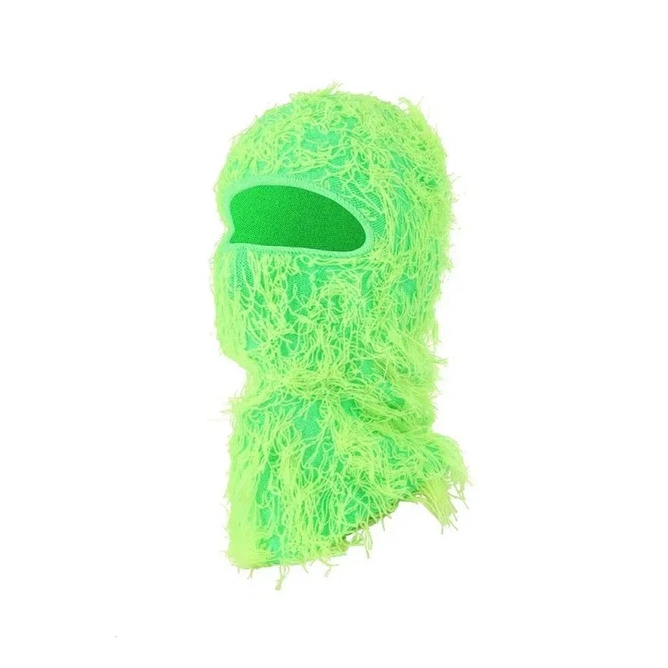 New Knitted Warm Mask Headgear Personalized Camouflage Jacquard Single Hole Baotou Plush Hat Ski Windproof Hat