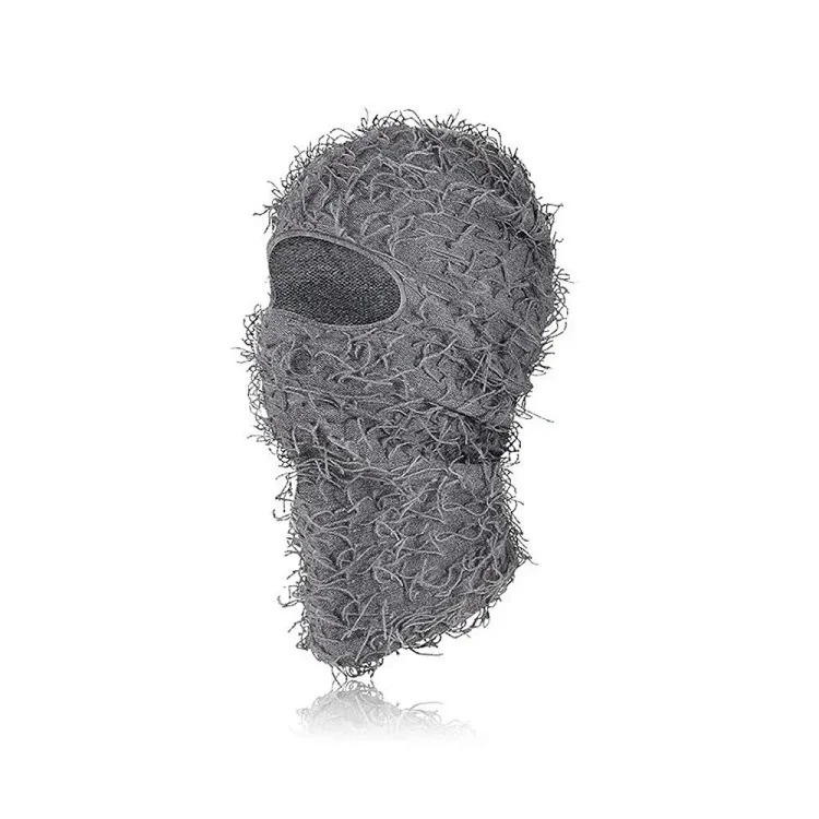 New Knitted Warm Mask Headgear Personalized Camouflage Jacquard Single Hole Baotou Plush Hat Ski Windproof Hat