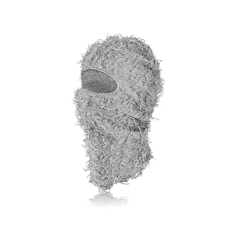 New Knitted Warm Mask Headgear Personalized Camouflage Jacquard Single Hole Baotou Plush Hat Ski Windproof Hat