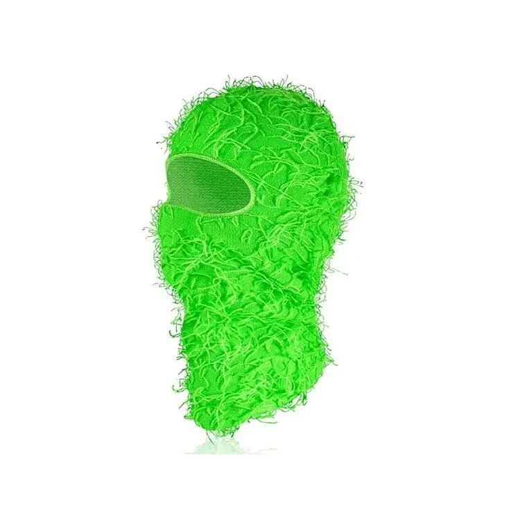 New Knitted Warm Mask Headgear Personalized Camouflage Jacquard Single Hole Baotou Plush Hat Ski Windproof Hat