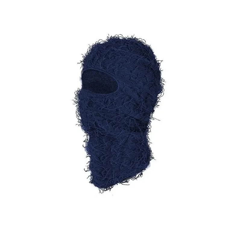 New Knitted Warm Mask Headgear Personalized Camouflage Jacquard Single Hole Baotou Plush Hat Ski Windproof Hat