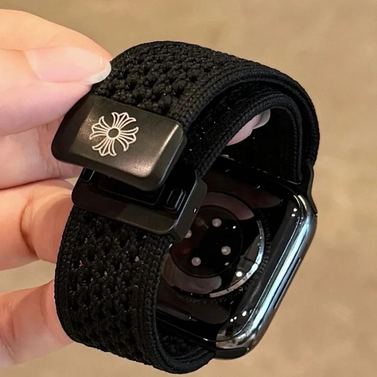 克罗芯尼龙针织表带适用S10手表S11表带iwatch9新款applewatch8SE