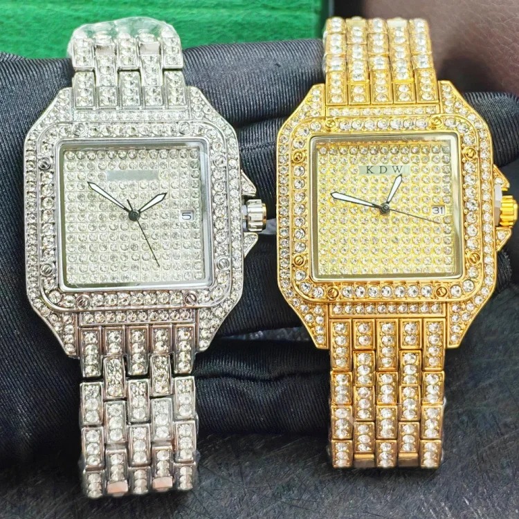 欧美嘻哈手表 石英手表 时尚满钻方形表 男士手表 luxury watch product image