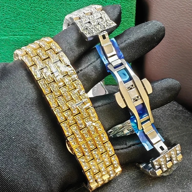 欧美嘻哈手表 石英手表 时尚满钻方形表 男士手表 luxury watch product image
