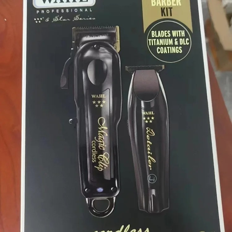 国产Wa无绳理发师组合黑色魔术夹钳和细节修剪器302539 product image