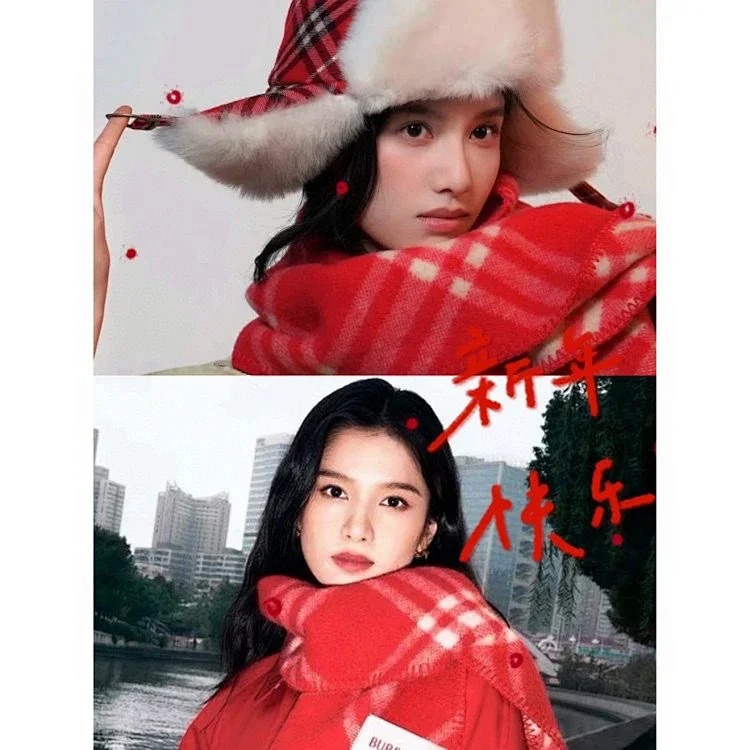 Year of the Horse limited edition 100 wool material juxianbai B family war horse logo New Year red atmospheric large scarf