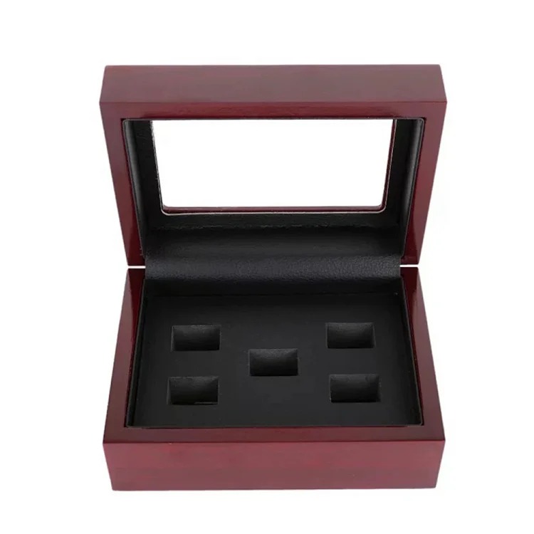 Jewelry Box Packaging Wooden Box Porous Champion Ring Set Box Ring Jewelry Box Wholesale Factory Direct Sales