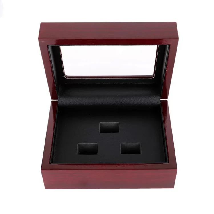 Jewelry Box Packaging Wooden Box Porous Champion Ring Set Box Ring Jewelry Box Wholesale Factory Direct Sales