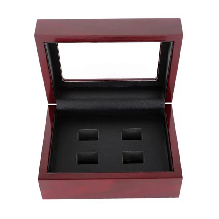 Jewelry Box Packaging Wooden Box Porous Champion Ring Set Box Ring Jewelry Box Wholesale Factory Direct Sales