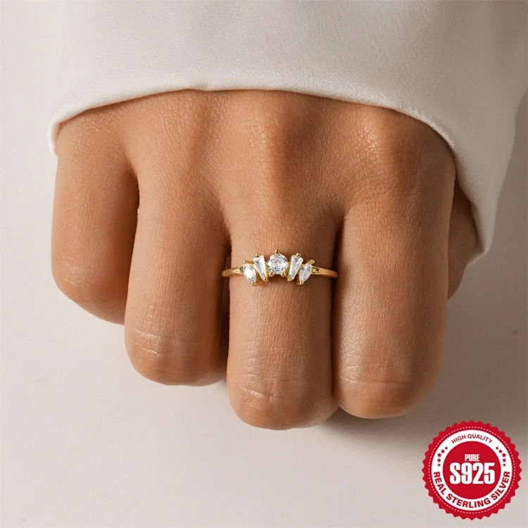 Fashion Luxury Zircon Silver Ring