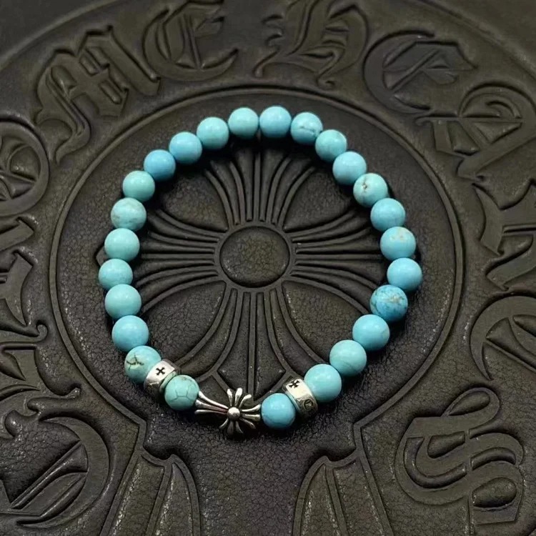 Chrome Hearts Vintage Unisex Obsidian Turquoise Bracelet