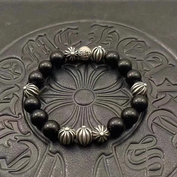Chrome Hearts Vintage Unisex Obsidian Turquoise Bracelet