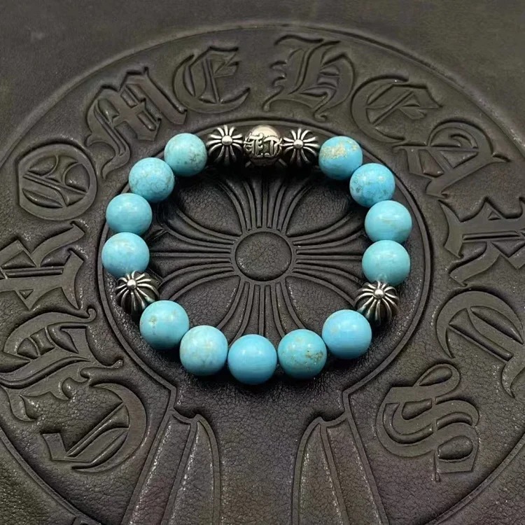 Chrome Hearts Vintage Unisex Obsidian Turquoise Bracelet