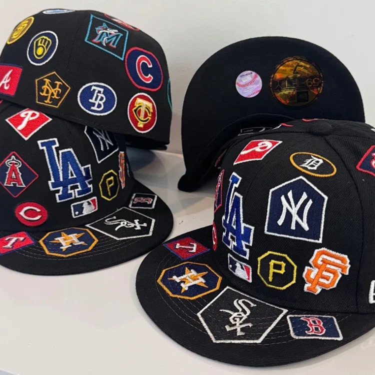Baseball cap large head circumference non-adjustable flat brim hat