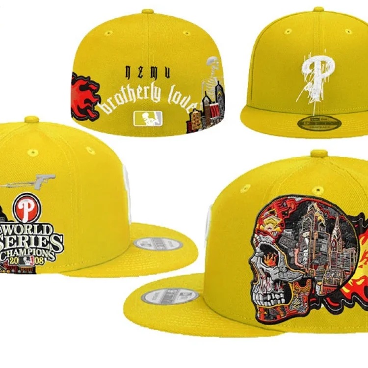 Baseball cap large head circumference non-adjustable flat brim hat