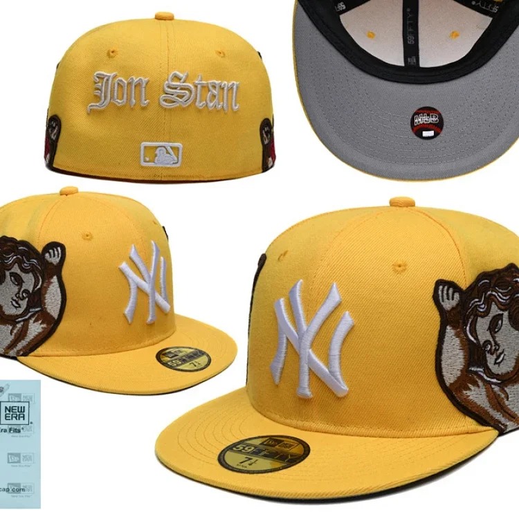 Baseball cap large head circumference non-adjustable flat brim hat