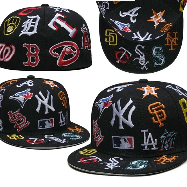 Baseball cap large head circumference non-adjustable flat brim hat