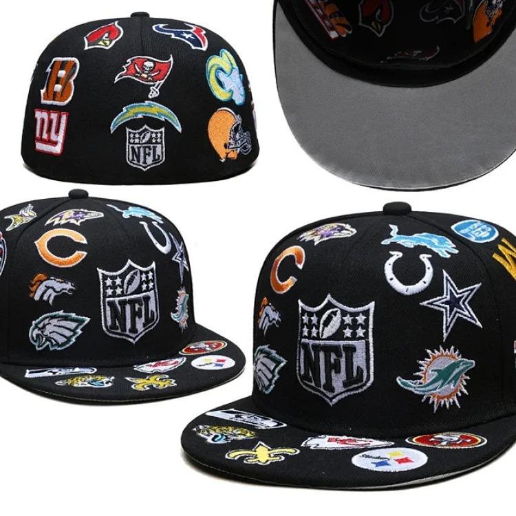 Baseball cap large head circumference non-adjustable flat brim hat