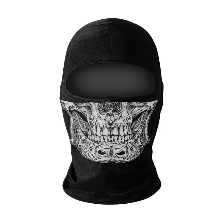 Headgear motorcycle sun protection motorcycle ice silk windproof skull mask for men and women breathable and sweat-wicking full face neck scarf hood