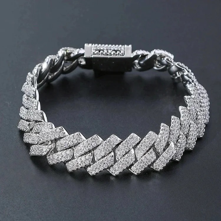 5ACubic Zirconia Stone Diamond Bracelet Hip-Hop Jewelry