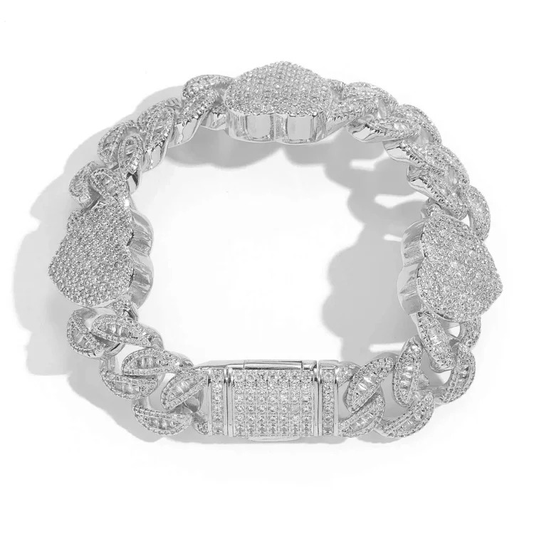 5ACubic Zirconia Stone Diamond Bracelet Hip-Hop Jewelry