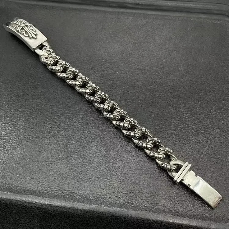 Crowe retro thick letter bracelet dice scout flower cross flower ball full flower gold bracelet same style for men and women