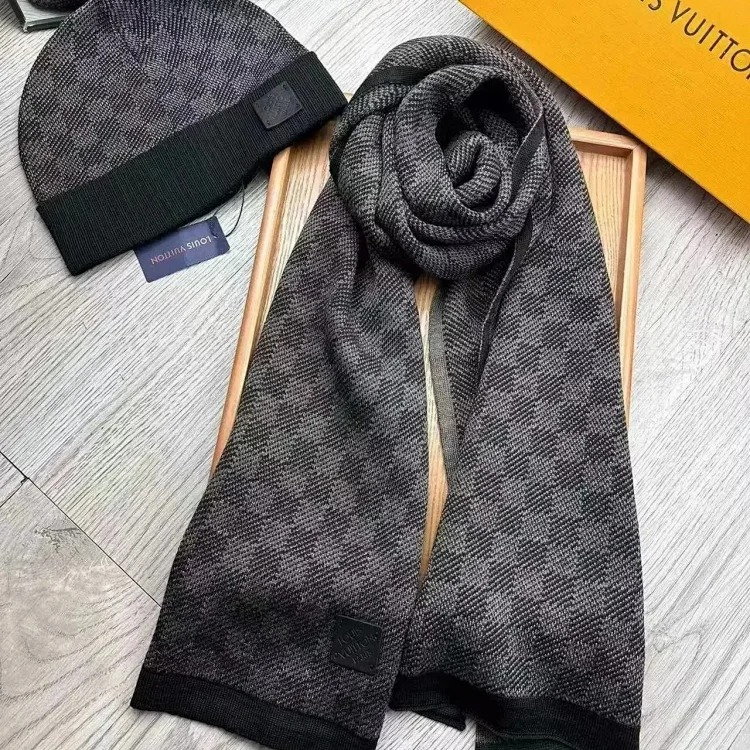 Versatile fashion trendy scarf and hat two-piece set ( )