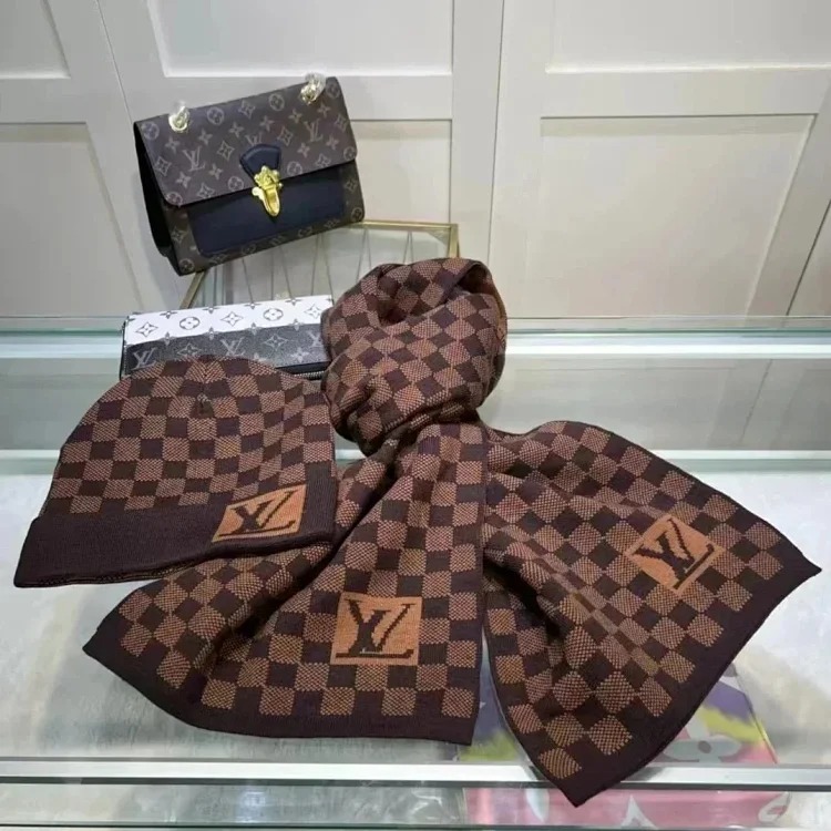 Versatile fashion trendy scarf and hat two-piece set ( )