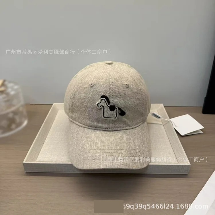 Spot Korean style cute pony embroidered baseball cap women's soft top face-showing small duck cap spring and summer sun protection hat