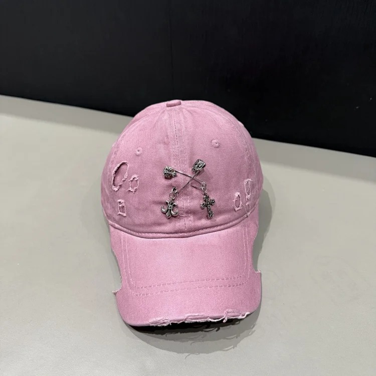 Spring and summer new hats women's personalized baseball caps with holes, large head circumference, cotton peaked caps, sun protection hats