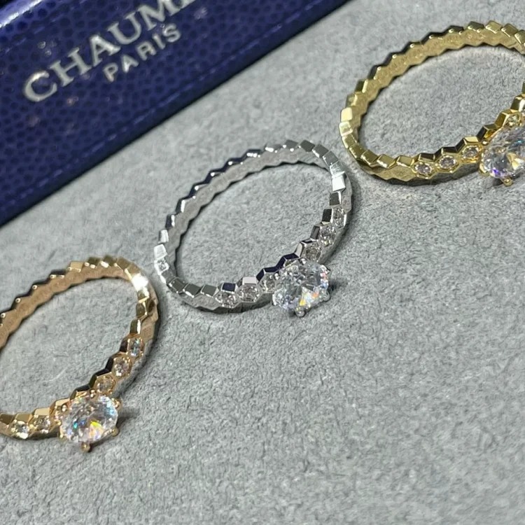 CHAU RING 925 sier Bee My Love Honeycomb Ring Spliced ​​Ring