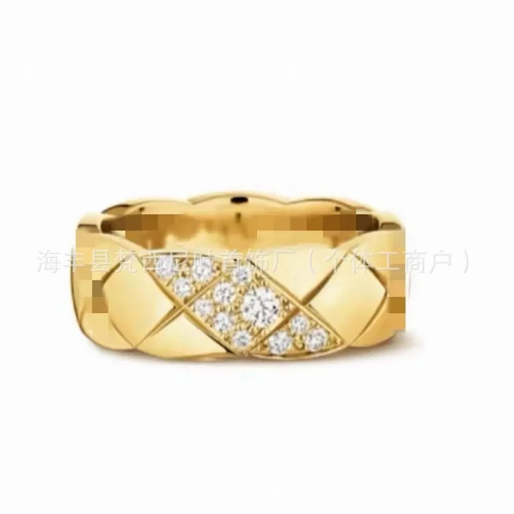 High V gold coco diamond ring diamond diamond ring sterling silver 18k rose gold source factory direct sales