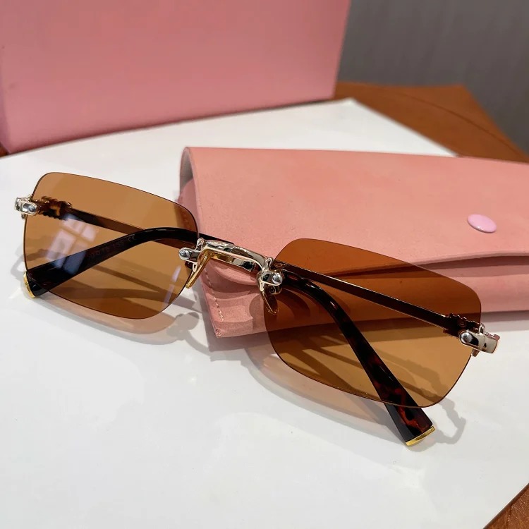 Miao series SMU B50S rimless glasses frame, fashionable and versatile plain mirrors, casual optical myopia glasses, can be equipped with myopia glasses
