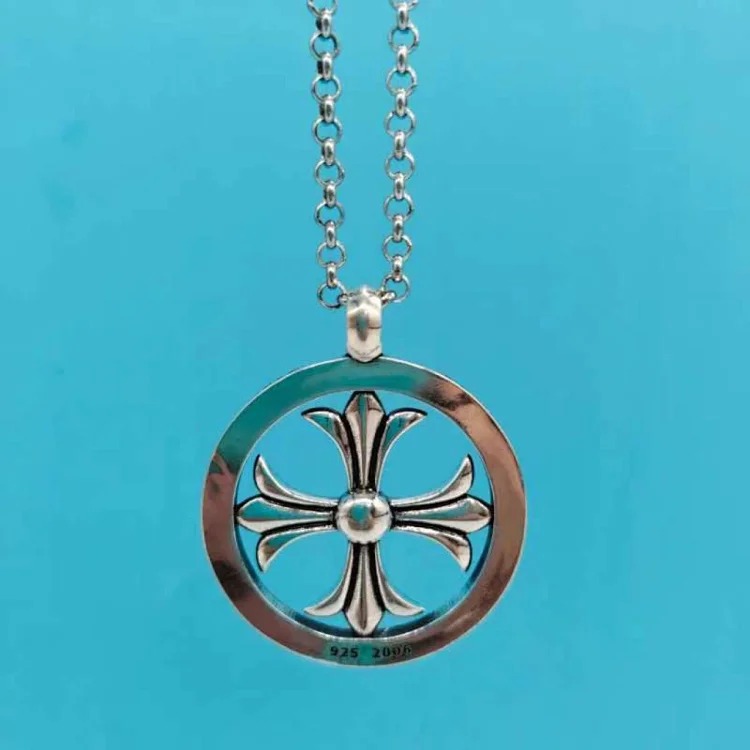 ch Crow cross necklace old retro s925 square brand dark magic sword six-pointed star pendant men's and women's necklace