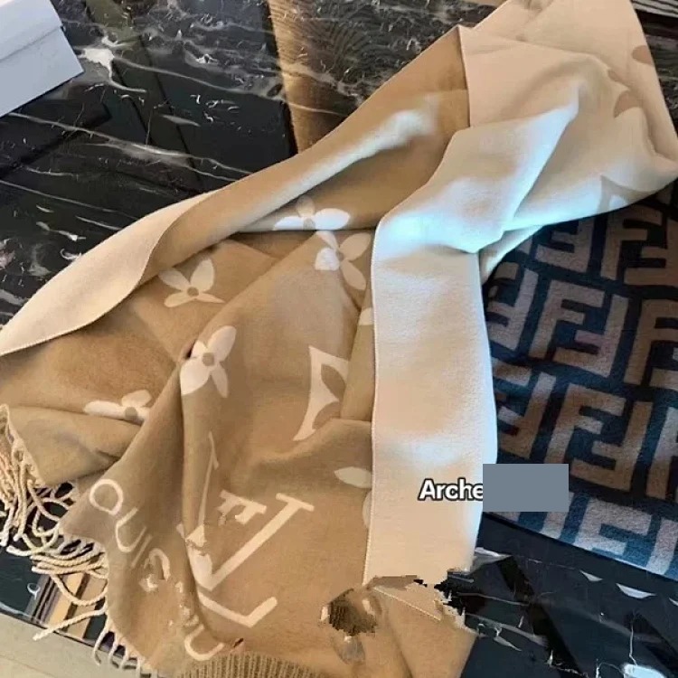 Letter scarf women s imitation cashmere scarf tassel double-sided shawl warm scarf versatile