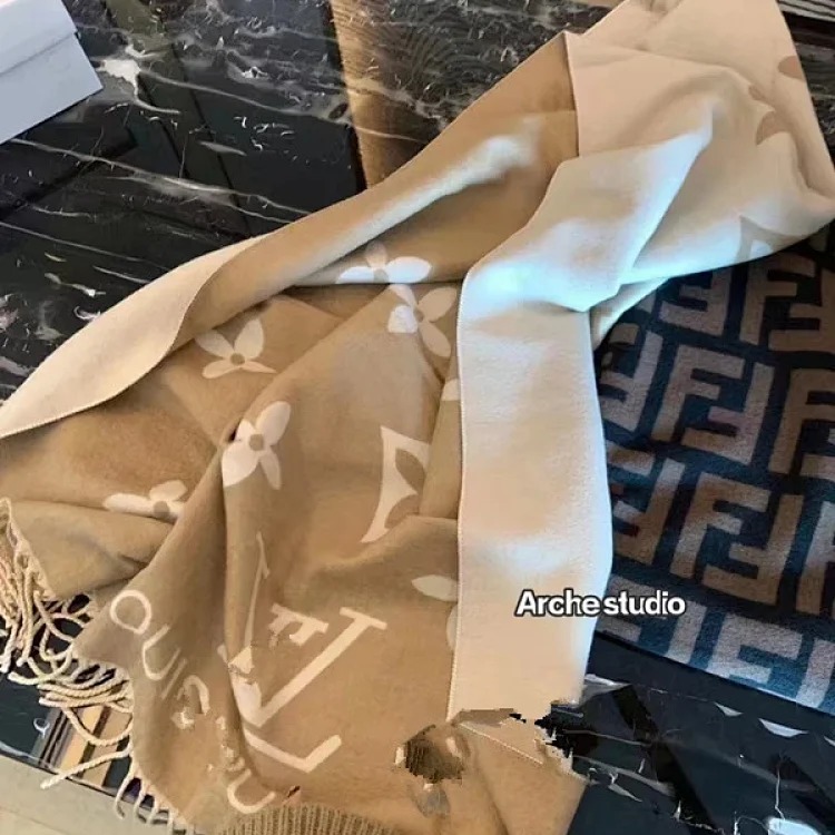 Letter scarf women s imitation cashmere scarf tassel double-sided shawl warm scarf versatile